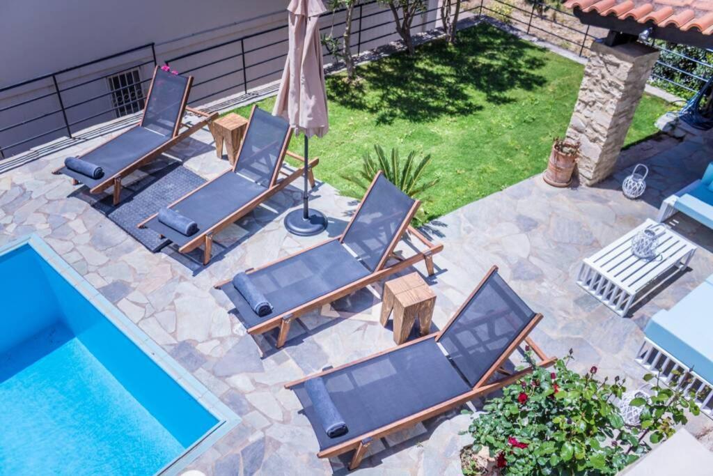 Villa Ventus, 40Sqm Private Pool & Hot Tub! Roussospítion Dış mekan fotoğraf